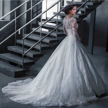 wedding dress with sleeve-353-02
