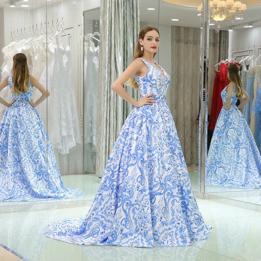 deep v evening gown 0526-05