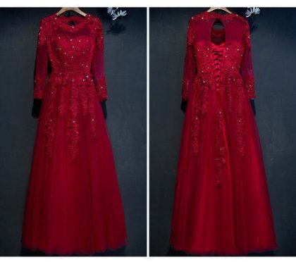 long sleeve evening dress0447-03