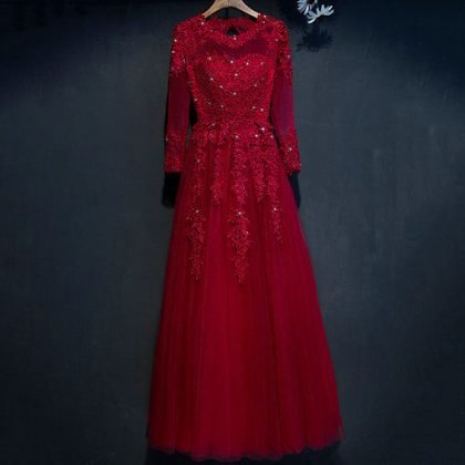 long sleeve evening dress0447-04