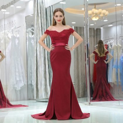 off shoulder evening gown 0522-05