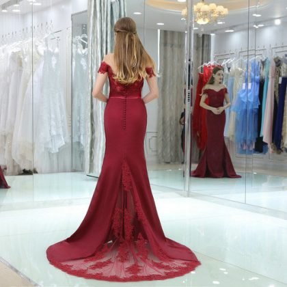 off shoulder evening gown 0522-06