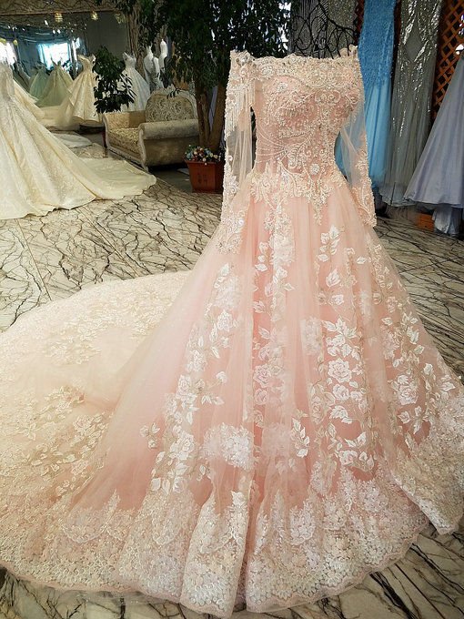 wedding dress pink-0473-07
