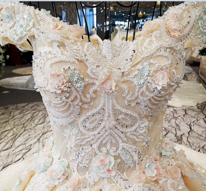 hand made lace bridal dress-0533-14