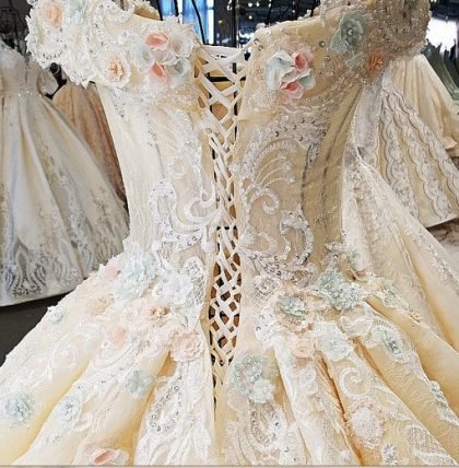 hand made lace bridal dress-0533-15