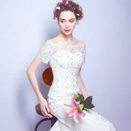 mermaid wedding dress cheap-0557-06