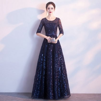dark blue prom dress 0660-03