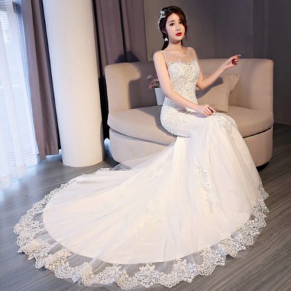 wedding dress mermaid lace 0684-06