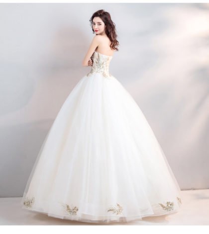 ball gown wedding dress strapless 762-08