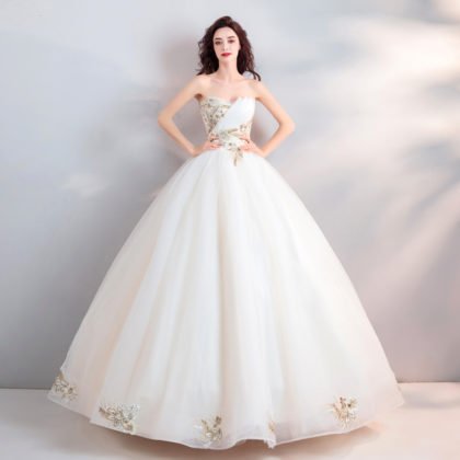 ball gown wedding dress strapless 762-07
