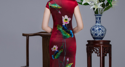 red chinese dress 741-08