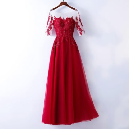 red prom dress long 757-02