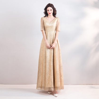 gold evening gown 787-06