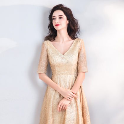 gold evening gown 787-08