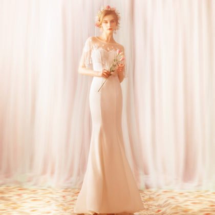 white evening dress 788-03