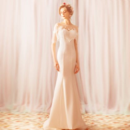 white evening dress 788-05