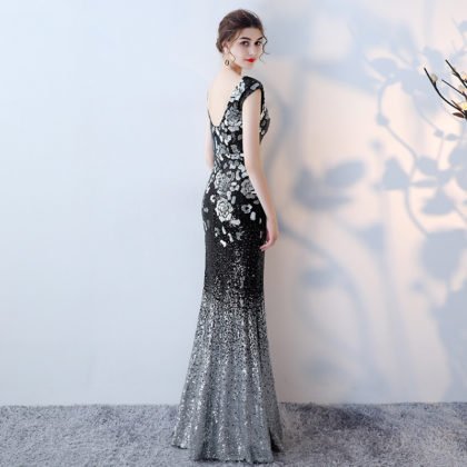 black sexy formal dress-0862-02