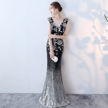 black sexy formal dress-0862-03