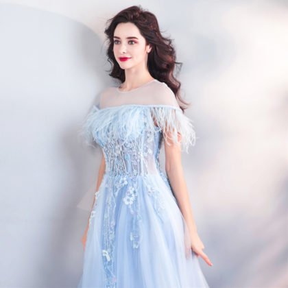 light blue formal dress 0807-08
