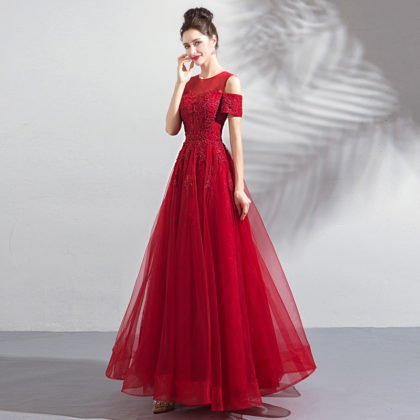 long red evening dress 0805-03