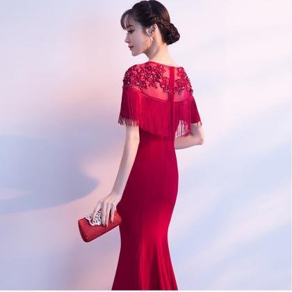 mermaid evening gown 0809-02