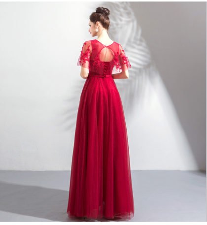 red formal dress long 0800-09