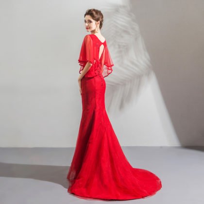 red mermaid prom dress-0821-05