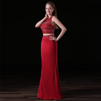 red two piece prom dress-0827-05