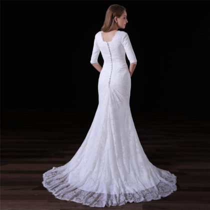 simple mermaid wedding dress-0831-03