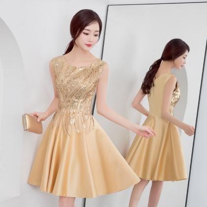 gold cocktail dress -0878-04