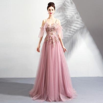 Spaghetti Strap prom dress 0922-04
