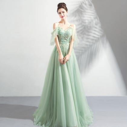 green prom dress 0920-07