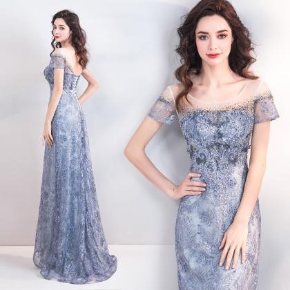 grey mermaid dress 0917-05
