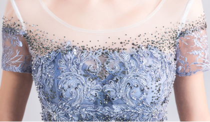 grey mermaid dress 0917-07
