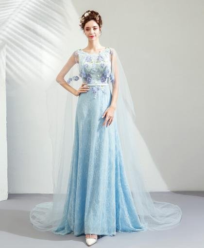 evening dress with cape-0941-04