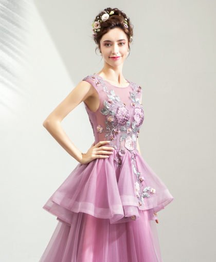 purple prom dress a line-0938-07