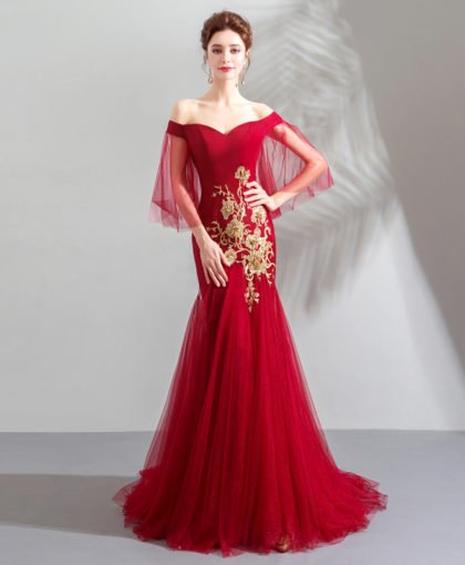 red mermaid dress-945-06