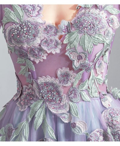 v neck a line dress-942-07