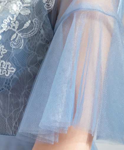 blue tea length dress-952-02