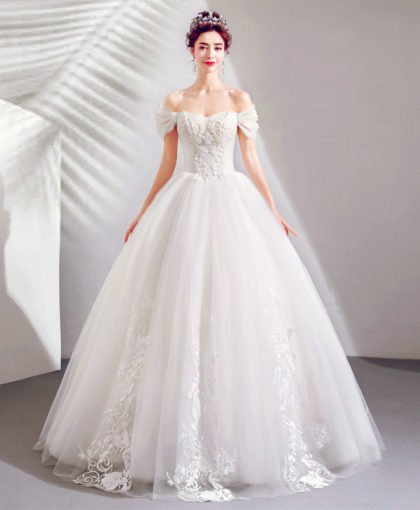 white wedding dress simple-948-06
