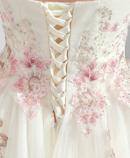 white wedding dress with pink-954-03