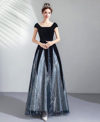 dark blue prom dress 964-04