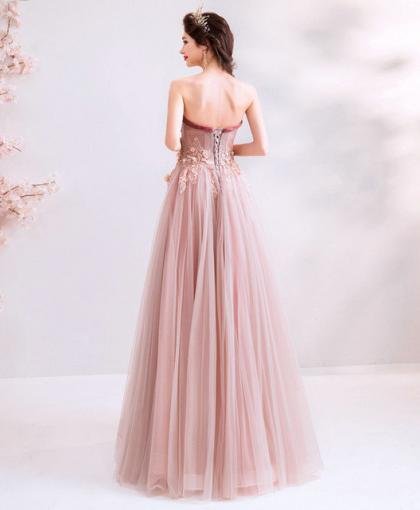 pink strapless prom dress 970-07