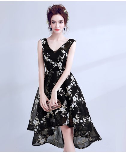 black high low prom dress 979-07