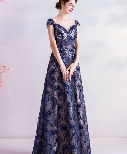 dark blue prom dress 984-03