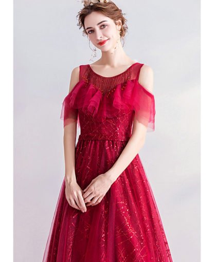 dark red prom dress 989-09