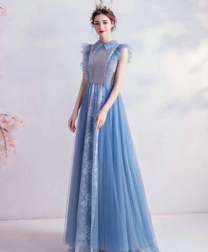 light blue long dress 994-04