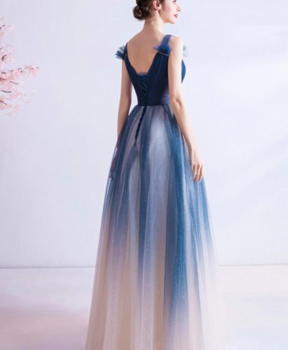 blue and pink prom dress 1001-04
