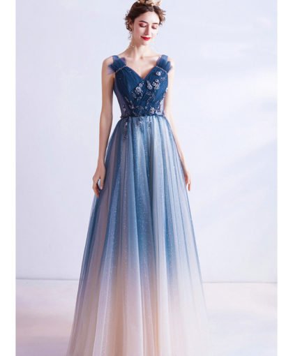 blue and pink prom dress 1001-05