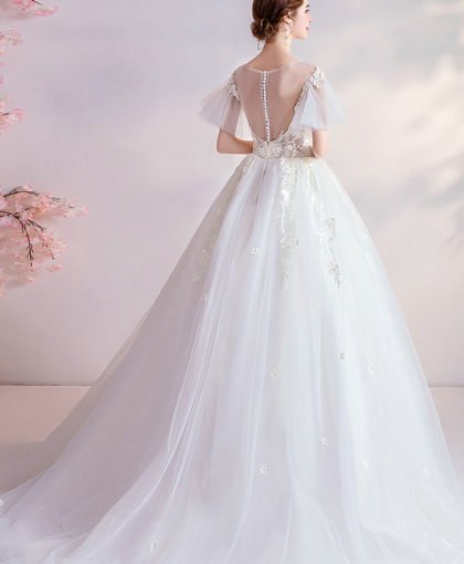 deep v neck wedding dress 998-10